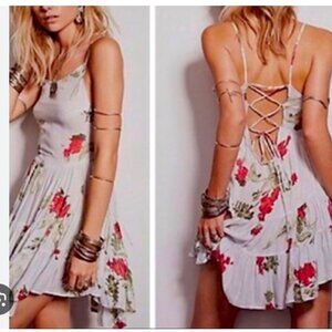 Free People Intimately Circle of Flowers Dress Womens Small Tiered Slip Boho